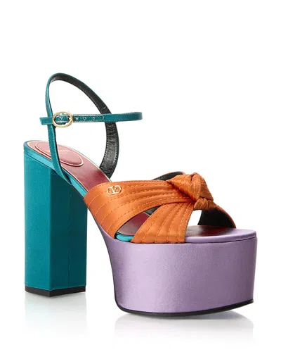 Valentino Garavani Women's Leather Platform Sandals In Multi