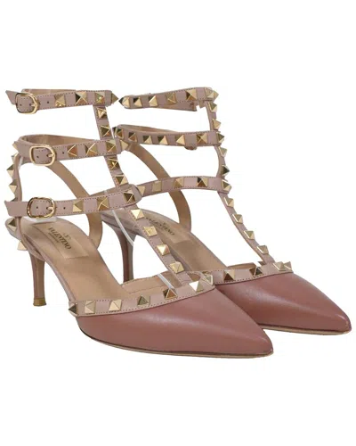 Pre-owned Valentino Garavani Valentino Women's Leather Rockstud Caged Pump (authentic Pre-loved)