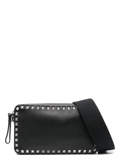 Valentino Garavani Women's Leather Rockstud Crossbody Bag In Black