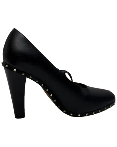 Valentino Garavani Valentino Women's Leather Rockstud Mary Jane Pump (authentic Pre-loved) In Black