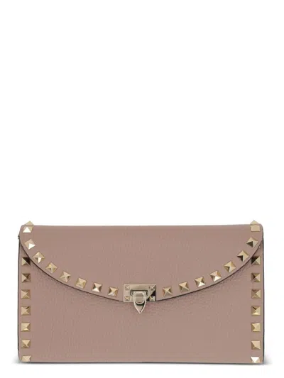 Valentino Garavani Women's Leather Rockstud Mini Bag With Strap In Powder