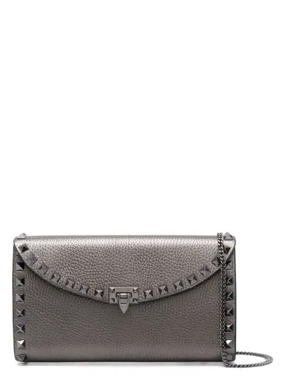 Valentino Garavani Women's Leather Rockstud Mini Bag With Strap In White