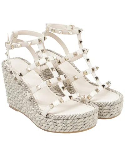 Valentino Garavani Valentino Women's Leather Rockstud Wedge Sandal (authentic Pre-loved) In Multi