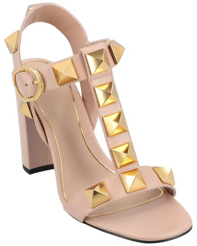 Valentino Garavani Valentino Women's Leather Roman Stud Sandals 90mm (authentic Pre-loved) In Burgundy