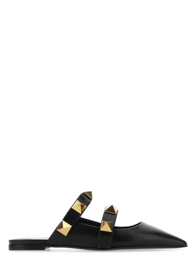 VALENTINO GARAVANI WOMEN'S LEATHER ROMAN STUD SLIPPERS SANDAL