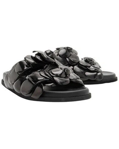 Pre-owned Valentino Garavani Valentino Women's Leather Rose Edition Slide Sandals (authentic Pre-loved)