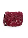 Valentino Garavani Women's Leather Rose Petals Shoulder Bag In Cerise