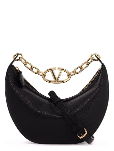 VALENTINO GARAVANI WOMEN'S LEATHER SMALL HOBO VLOGO MOON HANDBAG
