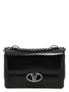Valentino Garavani Black Leather Small Vlogo Shoulder Bag In Black