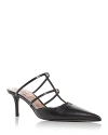 VALENTINO GARAVANI WOMEN'S LEATHER STUDDED HIGH HEEL MULES