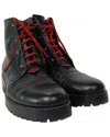 Valentino Women's Leather Studded Lace-up Combat Boot (authentic Pre-loved) In Black