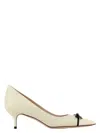 Valentino Bepointy 45 Bow-embellished Two-tone Leather Pumps