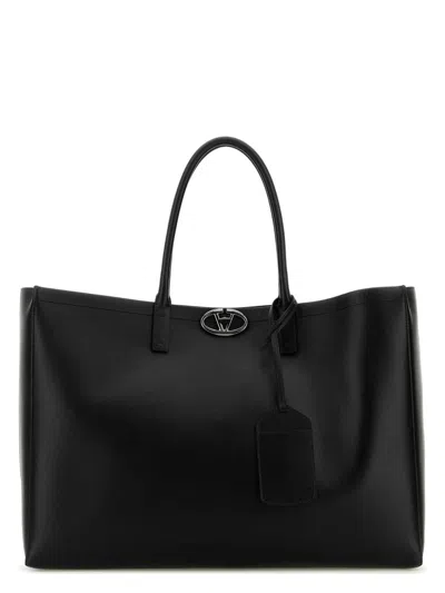 Valentino Garavani Women's Leather Vlogo Shopping Bag In Black