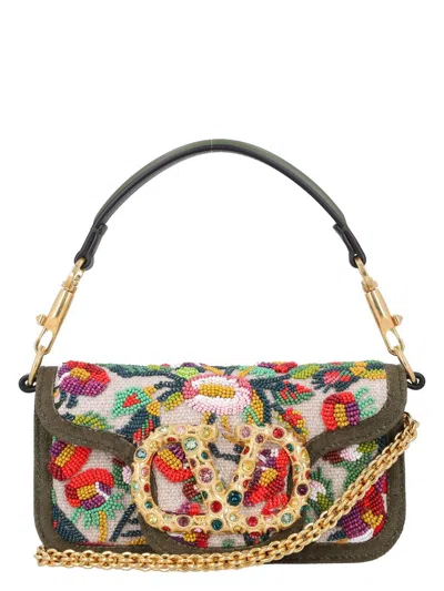 VALENTINO GARAVANI WOMEN'S LOCÃ² SMALL EMBROIDERED SHOULDER BAG | 25P6W2B0K53PPI COLOR R8D
