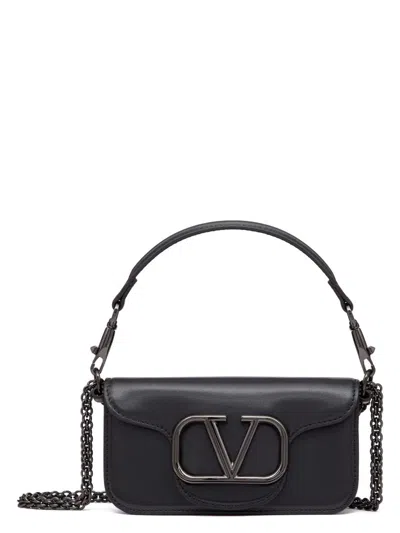 Valentino Garavani Women's Locã² Small Leather Shoulder Bag In Black