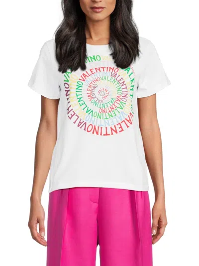 Valentino Women's Logo Cotton T-shirt In White