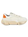 Valentino Fabric And Leather Sneakers With Injected Sole In Cream Multi
