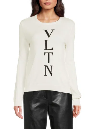 Valentino Garavani Woman Sweater Ivory Size 8 Cotton In White