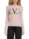 Valentino Women's Logo Sweater In Blush