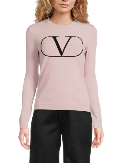 Valentino Women's Logo Sweatshirt In Blush