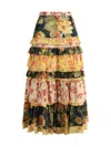 Valentino Multicolor Apres Lhiver Tiered Skirt In Multi