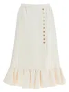 Valentino Women's Long Natural Skirt With Pleated Hem