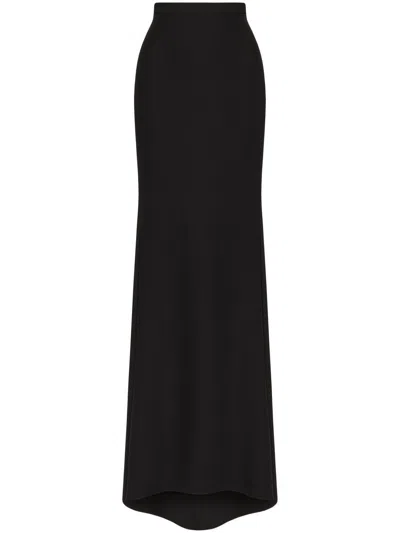 Valentino Silk Maxi Skirt In Nero