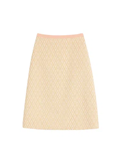 Valentino Women's Lurex Jacquard Skirt In Birch Gold