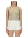 Valentino Iconographic Canvas Sleeveless Top In Gold