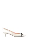 Valentino Bow Detail 45 Leather Slingback Pump