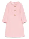 Valentino Women Wool And Silk Short Dress In Pink