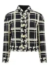 Valentino Womens Tweed Check-print Knitted Jacket Nero Avorio In Black
