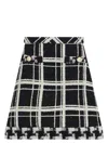 Valentino Macro Check Tweed Mini Skirt In Black