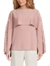 Valentino Women's Maglia Virgin Wool Lace-trim Top In Pink