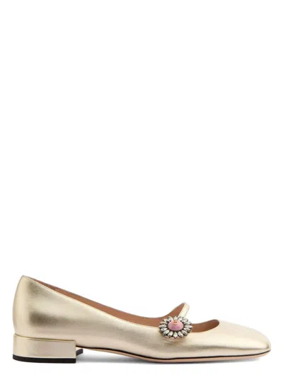 Valentino Garavani Women's Mary-jane Preshoes Leather Ballets In Grey