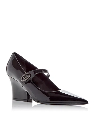 Valentino Garavani Mary Jane Patent Leather Shoes In Black