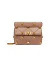 Valentino Garavani Women's Medium Roman Stud The Shoulder Bag In Nappa With Chain In Rose Cannelle