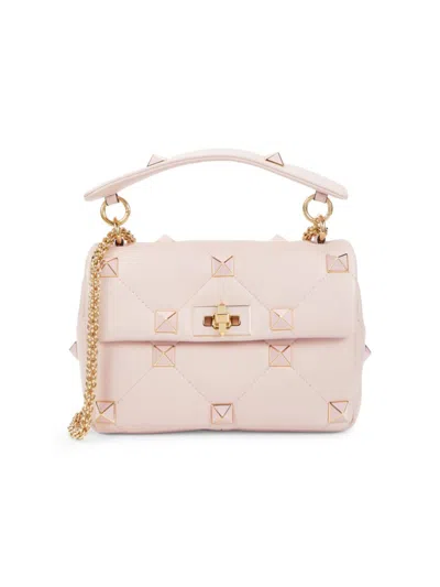 Valentino Garavani Women's Medium Studded Quilted Leather Shoulder Bag In Neutrals