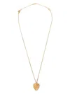 Valentino Heart Vlogo Pendant Necklace In Metallic