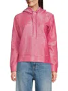 Valentino Women's Metallic Hoodie In Pink