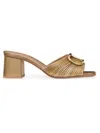 Valentino Garavani Vlogo Signature Metallic Slide Sandal With Cornely Embroidery 60mm Woman Gold 41