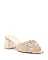 Valentino Sandalo Slide Vlogo Signature Gold In Platinum
