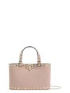 Valentino Womens Rockstud Mini Leather Top-handle Bag Poudre