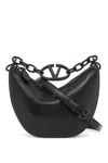 Valentino Mini Hobo Vlogo Shoulder Bag In Black