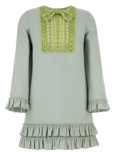 Valentino Women's Mint Wool Blend Mini Dress