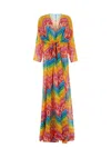 Valentino Chevron 24 Muslin Abendkleid Frau Multicolor 38