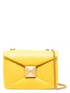 Valentino Yellow Nappa Leather One Stud Shoulder Bag