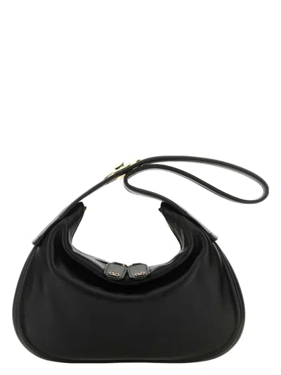 Valentino Garavani Women's Nappa Leather Small Go-hobo Shoulder Bag In Black