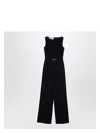 Valentino Belted Waist Jumpsuit Featuring V Detail