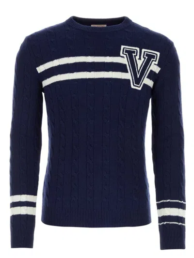 VALENTINO WOMEN'S NAVY WOOL SWEATER